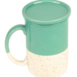 Calma House Mok met deksel Chai – Turkoois – Diam. 8×11.5 Calma House Mok met deksel Chai – Turkoois – Diam. 8×11.5
