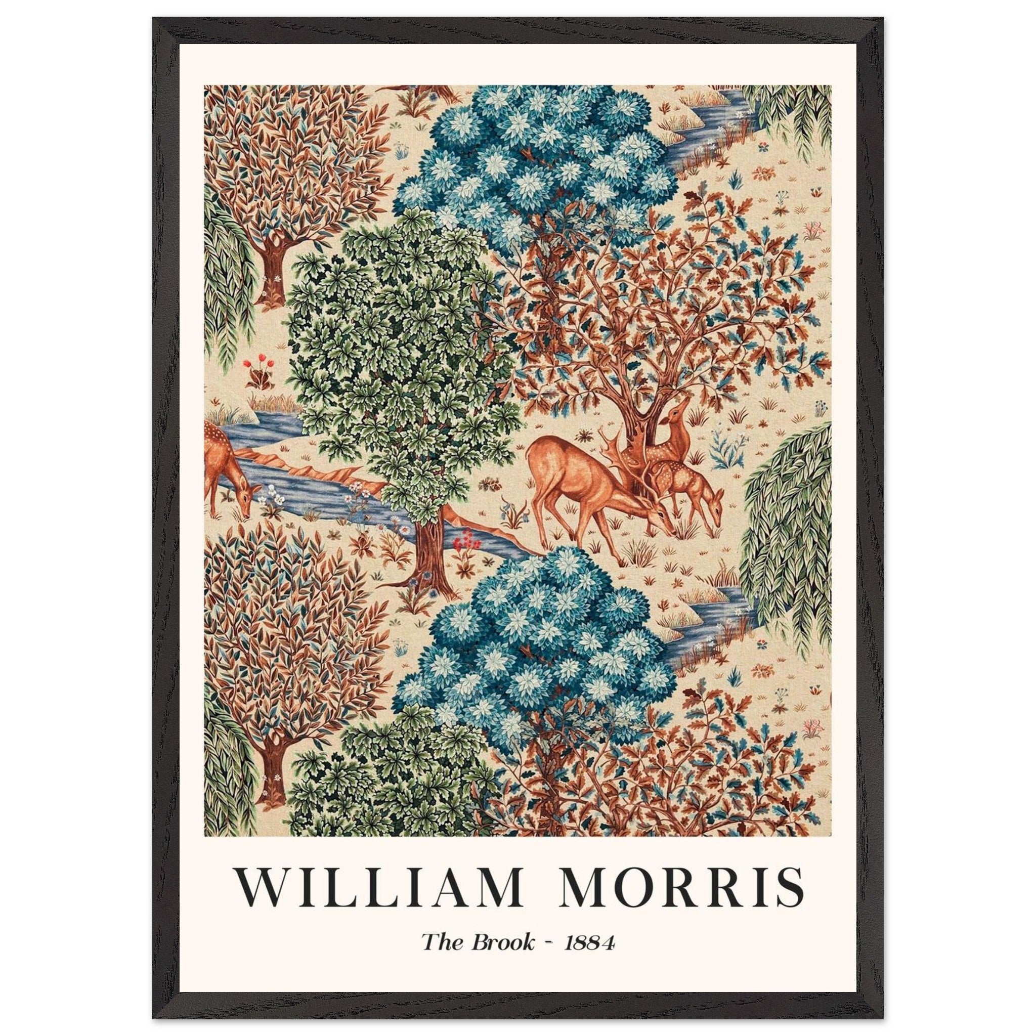 Artfulprints Poster met Lijst William Morris - The brook - 50x70 cm -