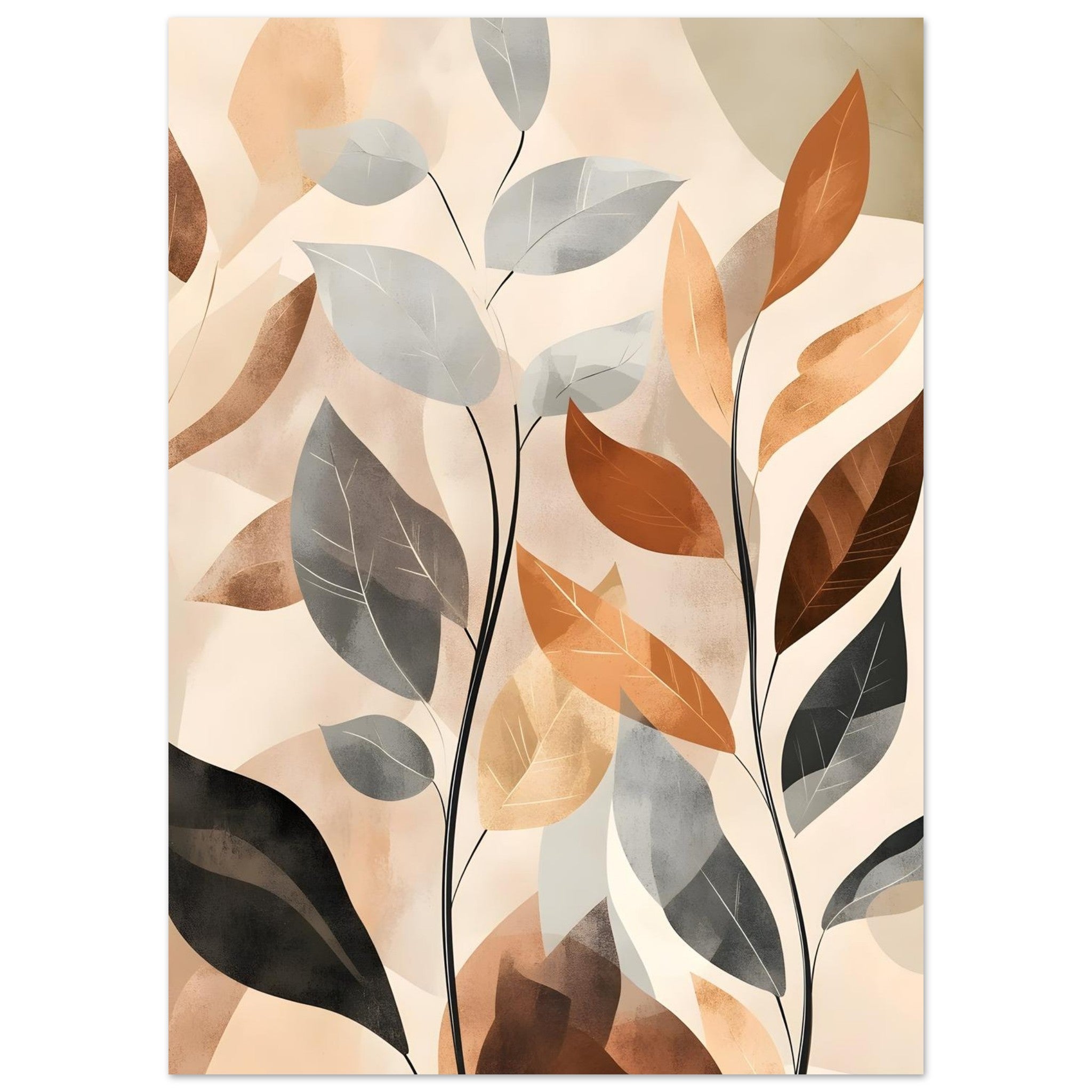 Artfulprints Poster Boho – Autumn leaves - 50x70 cm - Meerkleurig