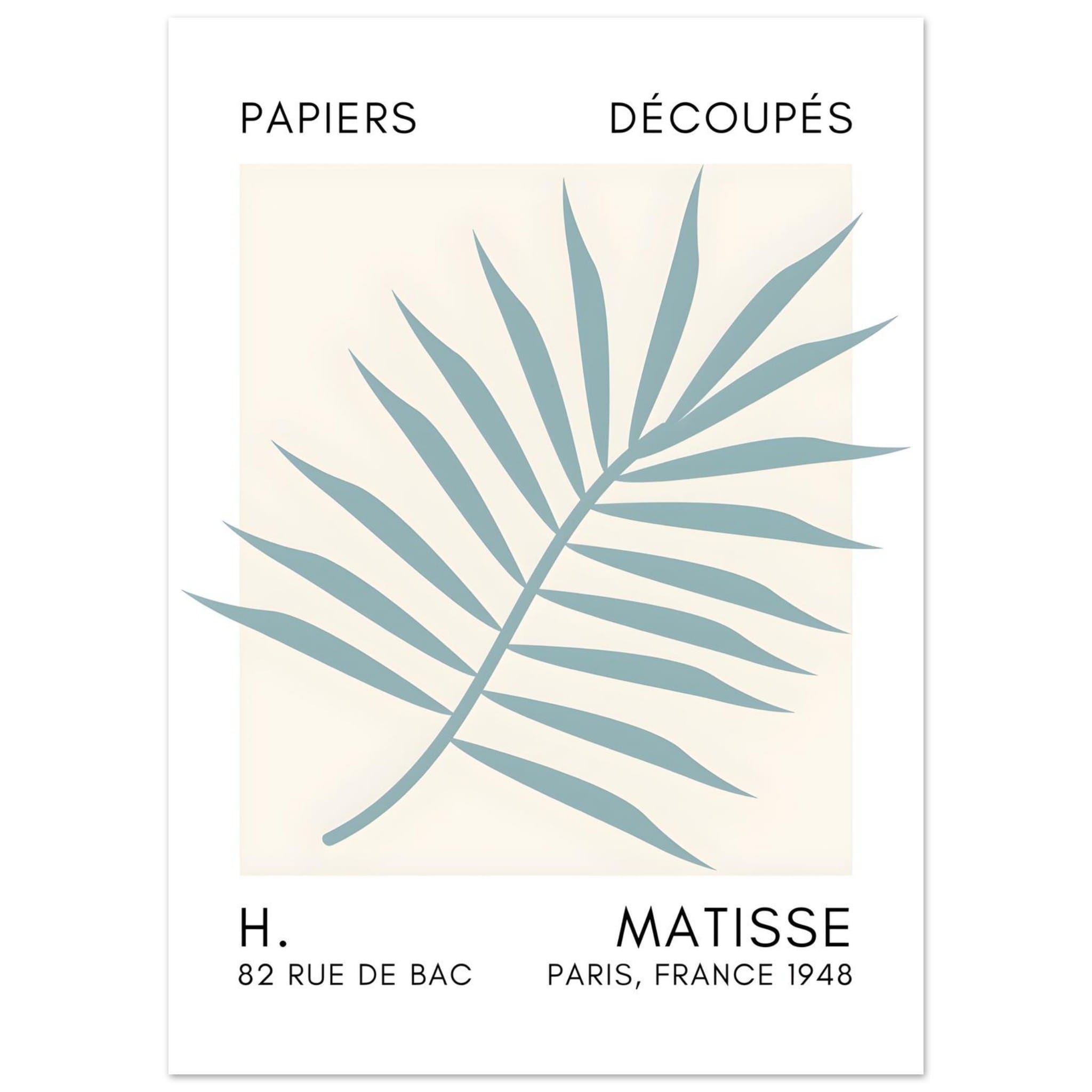 Artfulprints Poster Matisse – Floral reef turquoise - 50x70 cm - Turqu