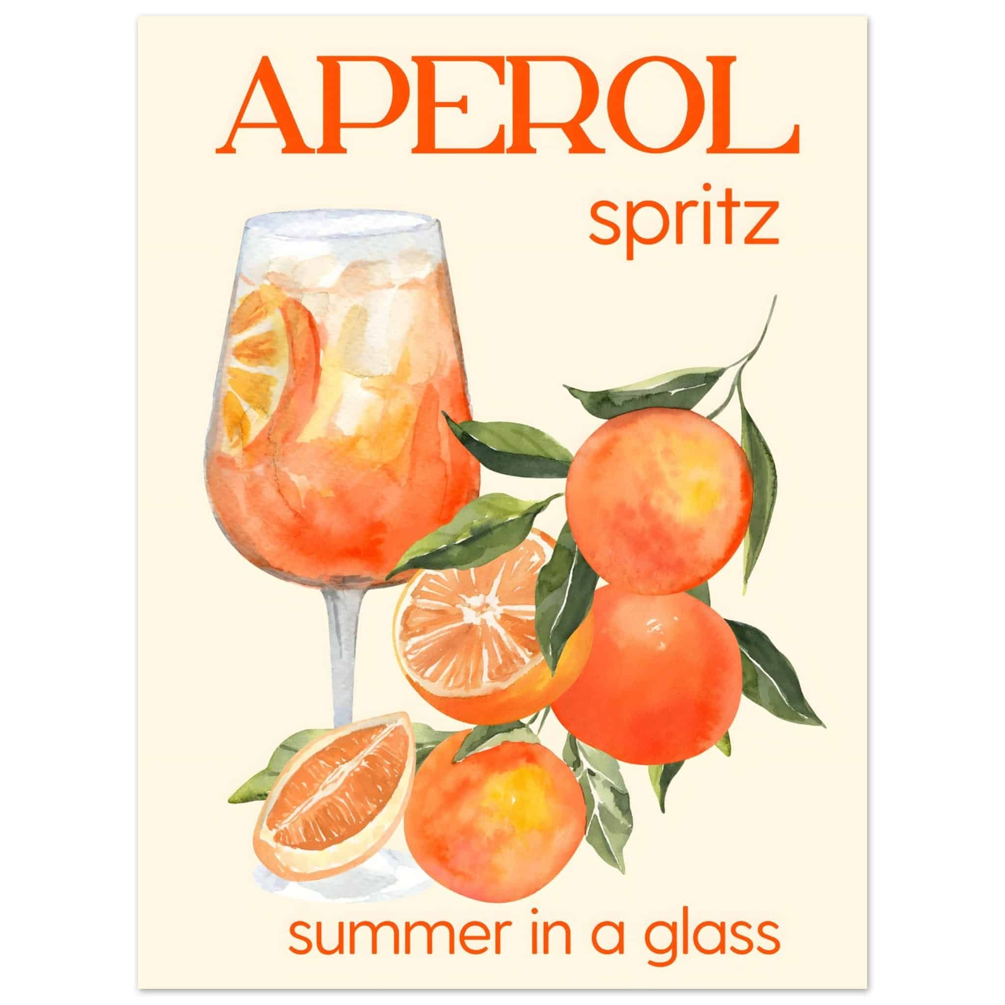 Artfulprints Poster Aperol Spritz - Summer in a glass - 30x40 cm - Ora