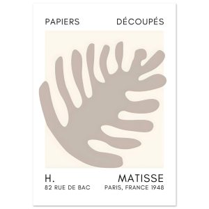 Artfulprints Poster Matisse – Coral bloom grey – A4 21×29.7 cm – Grijs Artfulprints Poster Matisse – Coral bloom grey – A4 21×29.7 cm – Grijs