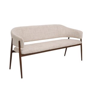 DÉJA Living Eetkamerbank Dénia – Beige/Walnoot – 200cm DÉJA Living Eetkamerbank Dénia – Beige/Walnoot – 200cm