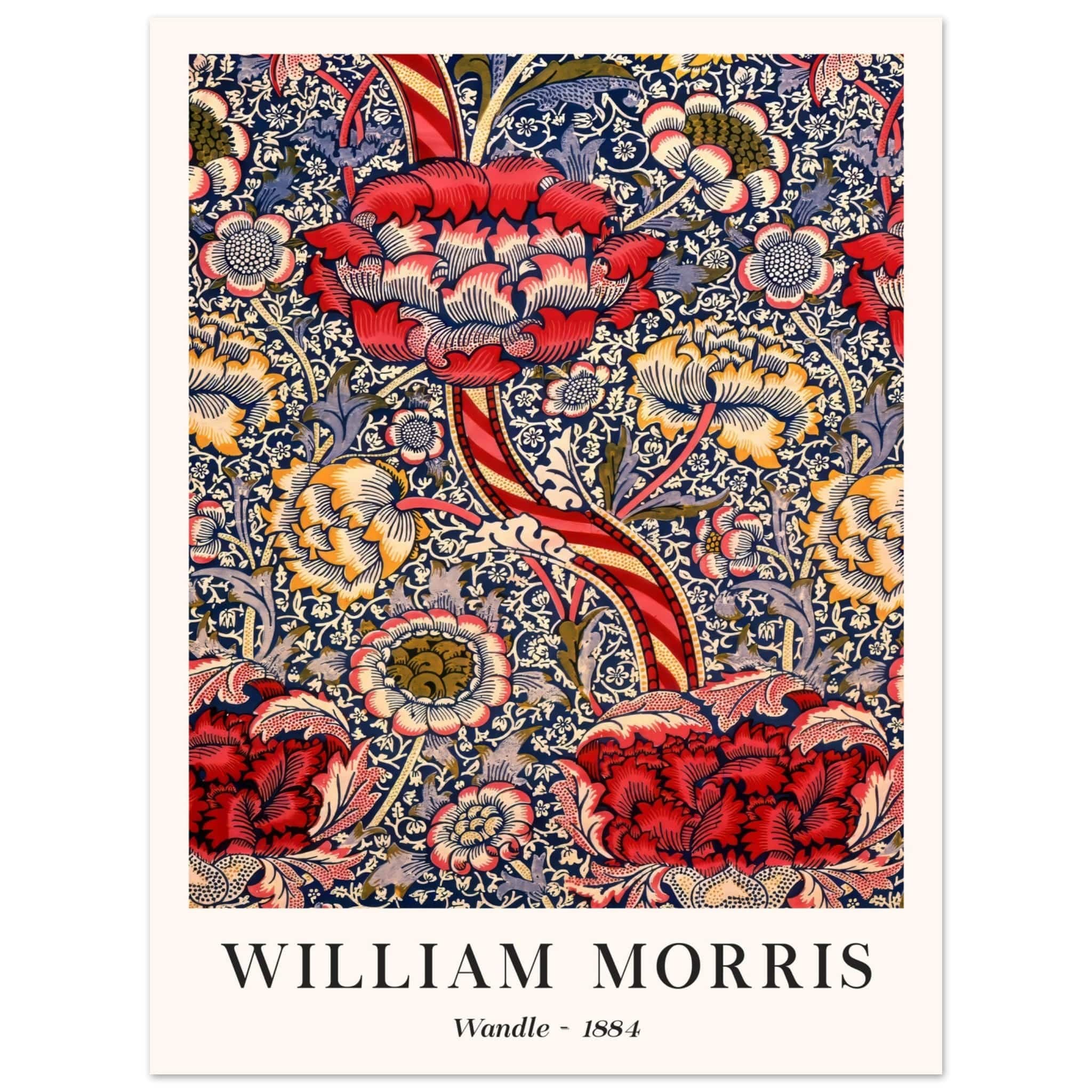 Artfulprints Poster William Morris - Wandle - 30x40 cm - Rood