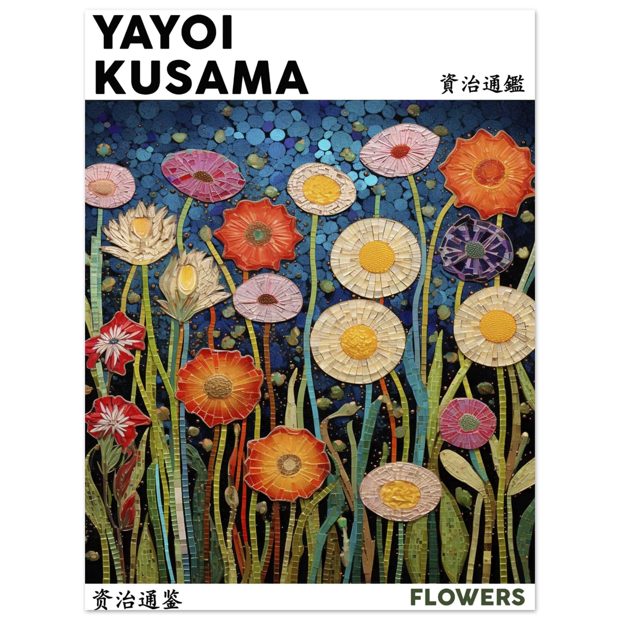 Artfulprints Poster Yayoi Kusama - Flowers - 30x40 cm - Meerkleurig