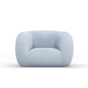 Cosmopolitan Design Fauteuil Essen boucle, lichtblauw – 95x130x86cm Cosmopolitan Design Fauteuil Essen boucle, lichtblauw – 95x130x86cm