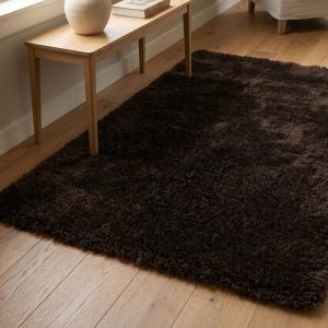 DÉJA Living Vloerkleed Lavar – Donkerbruin Stof – 80x150cm DÉJA Living Vloerkleed Lavar – Donkerbruin Stof – 80x150cm