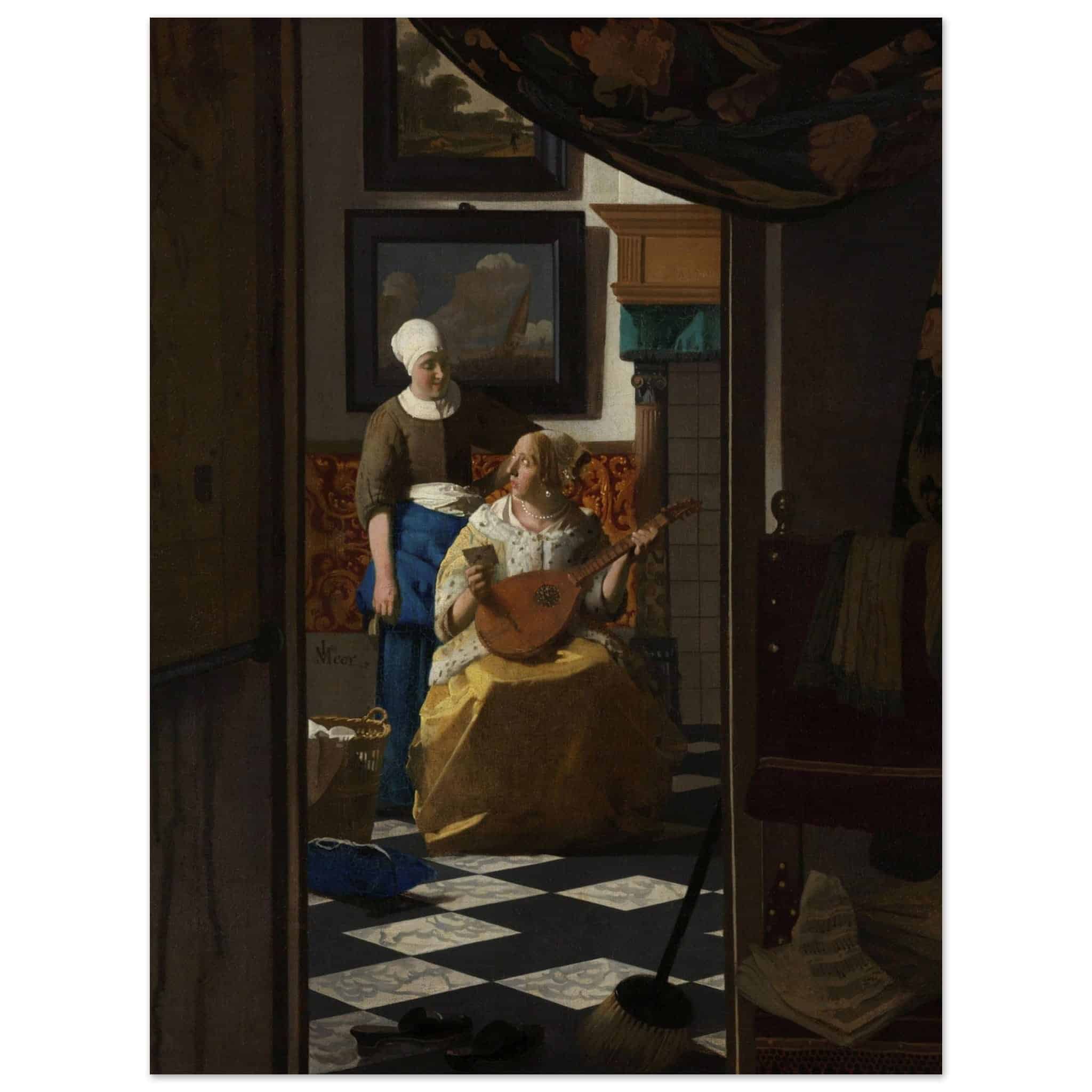 Artfulprints Poster Johannes Vermeer - De liefdesbrief - 30x40 cm - Br