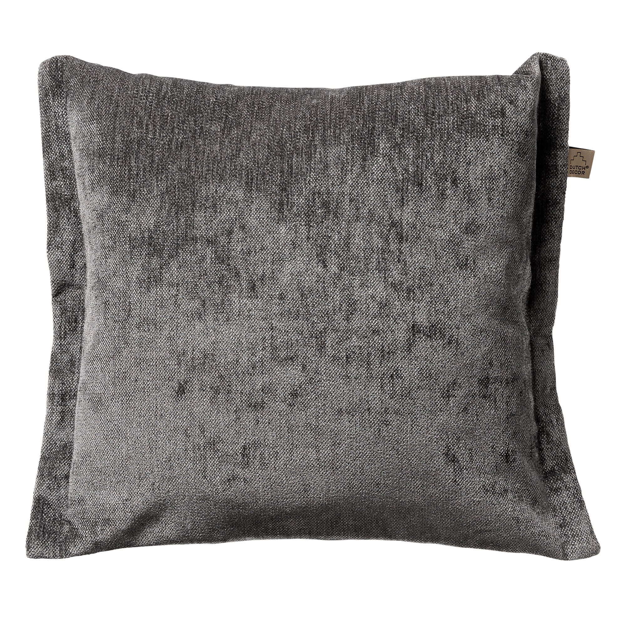 LEWIS - Sierkussen 45x45 cm - fluweel - met sierrand - Charcoal Gray -