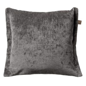 LEWIS – Kussenhoes 45×45 cm – fluweel – met sierrand – Charcoal Gray – LEWIS – Kussenhoes 45×45 cm – fluweel – met sierrand – Charcoal Gray –