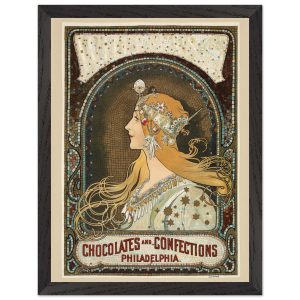Artfulprints Poster met Lijst Alphonse Mucha – Chocolates and confecti Artfulprints Poster met Lijst Alphonse Mucha – Chocolates and confecti