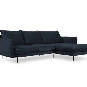 Cosmopolitan Design rechter hoekbank Vienna 5-zits, flueel, donkerblau Cosmopolitan Design rechter hoekbank Vienna 5-zits, flueel, donkerblau