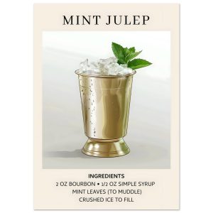 Artfulprints Poster Mint Julep cocktail – Ingredients – A4 21×29.7 cm Artfulprints Poster Mint Julep cocktail – Ingredients – A4 21×29.7 cm