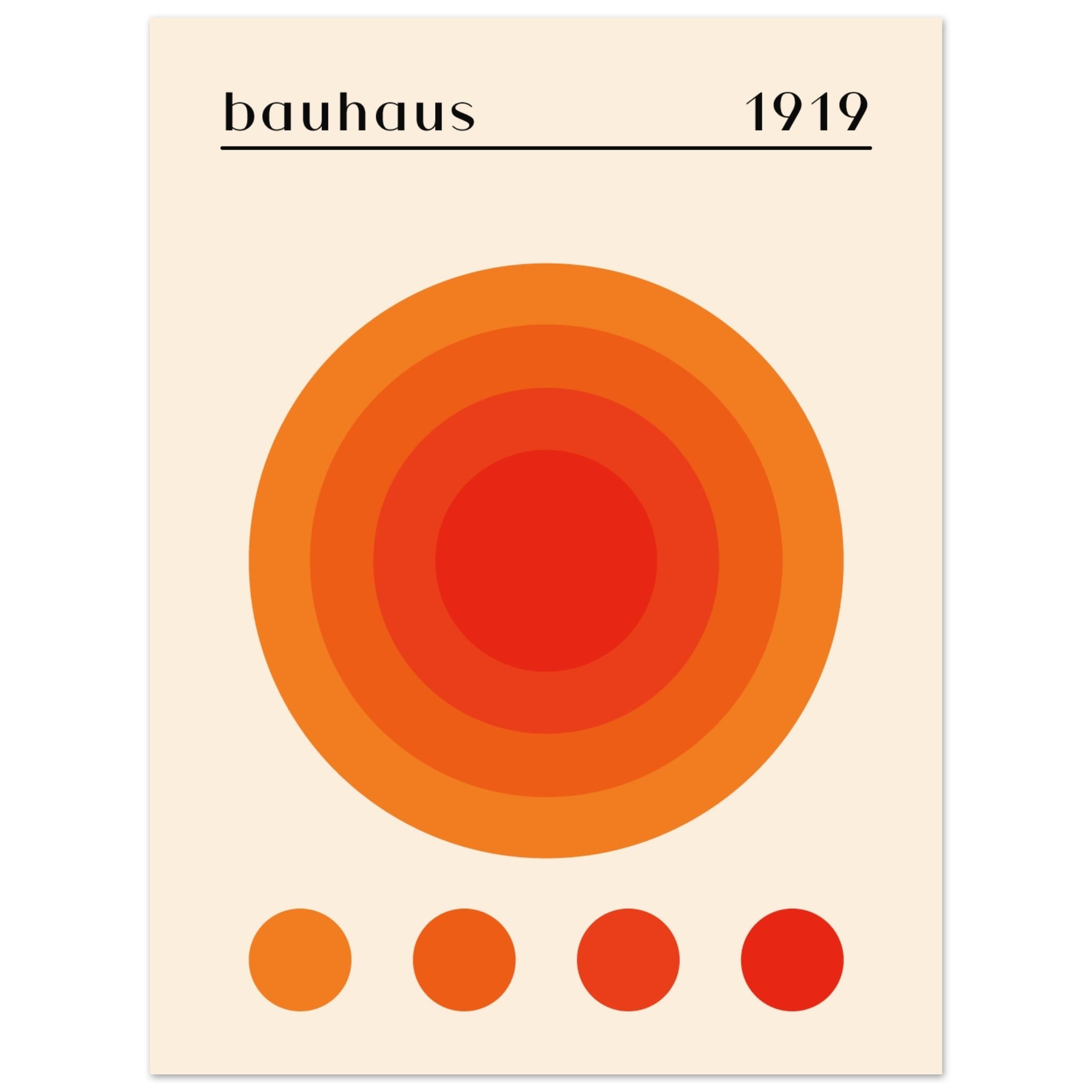 Artfulprints Poster Bauhaus - Orange dot - 30x40 cm - Oranje