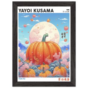 Artfulprints Poster met Lijst Yayoi Kusama – Tokyo pumpkin – A4 21×29.