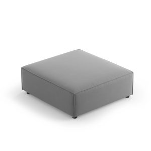Cosmopolitan Design Poef Arendal flueel, lichtgrijs – 80x102x40cm