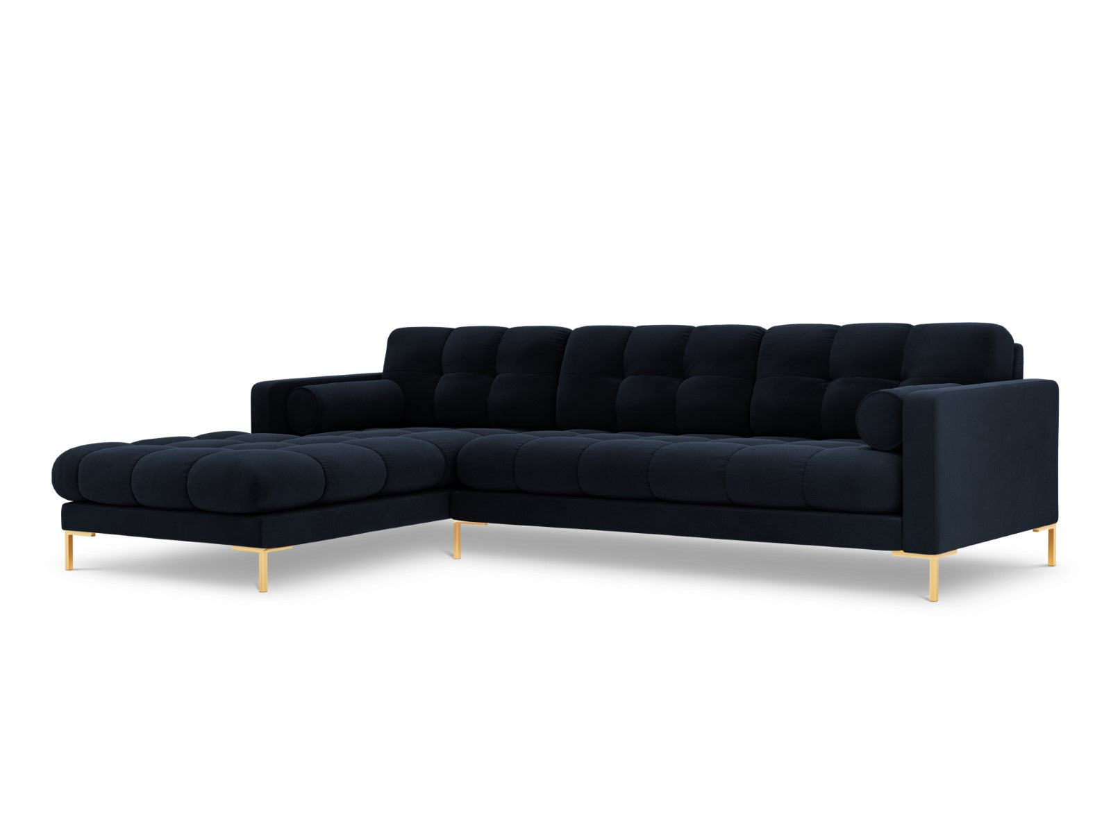 Cosmopolitan Design linker hoekbank Bali 5-zits, flueel, donkerblauw -