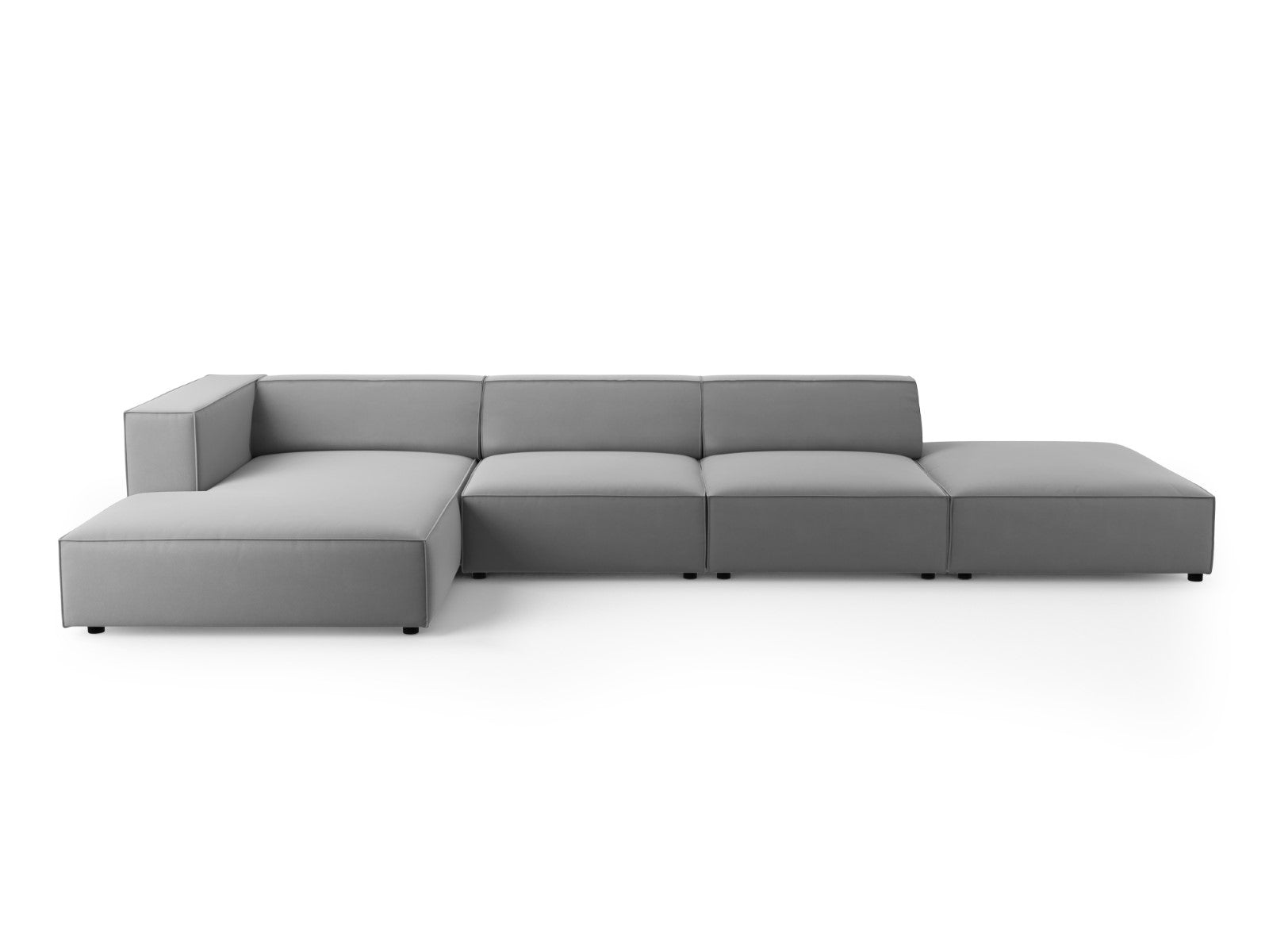 Cosmopolitan Design linker hoekbank Arendal 5-zits, flueel, lichtgrijs