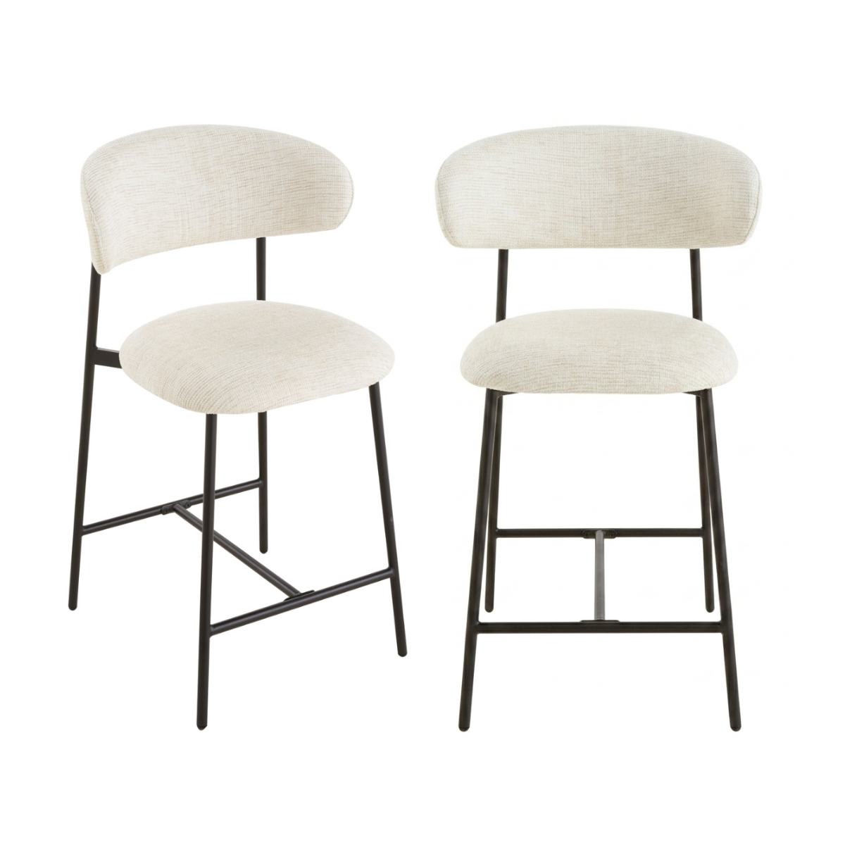 Calicosy - DRACO Set van 2 krukken - Grijs - 53x52x94 cm