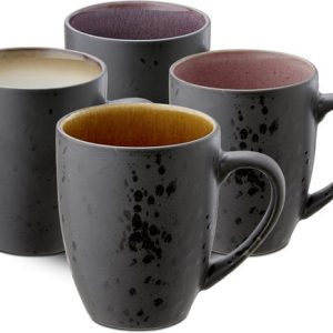 Bitz koffie- / theemok (300ml) van zwart aardewerk met (licht) gekleur Bitz koffie- / theemok (300ml) van zwart aardewerk met (licht) gekleur