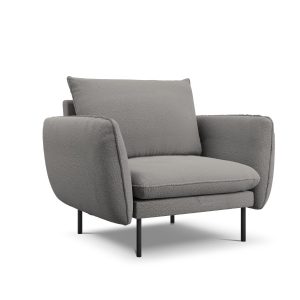 Cosmopolitan Design Fauteuil Vienna boucle, grijs – 94x97x95cm
