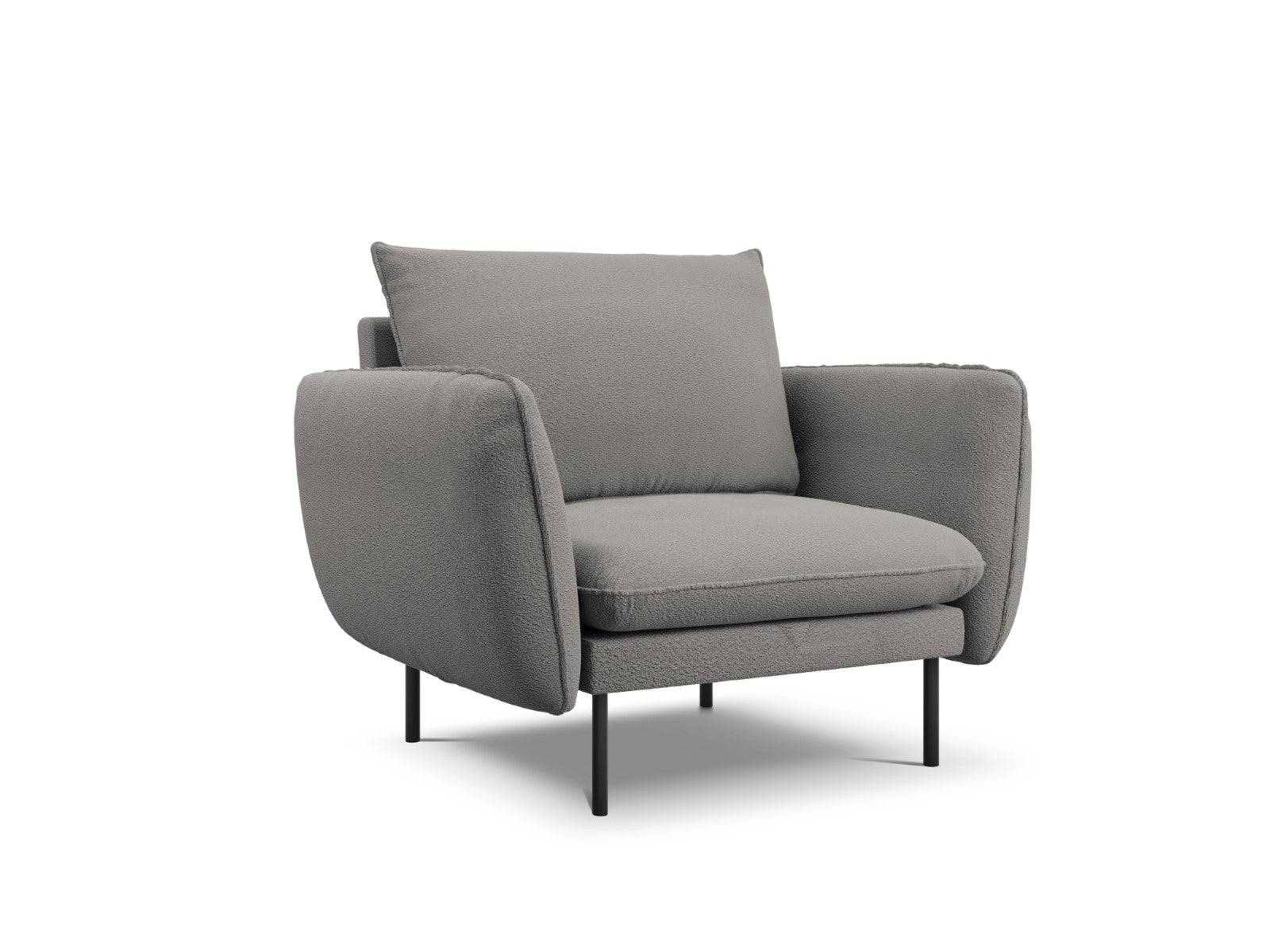 Cosmopolitan Design Fauteuil Vienna boucle, grijs - 94x97x95cm