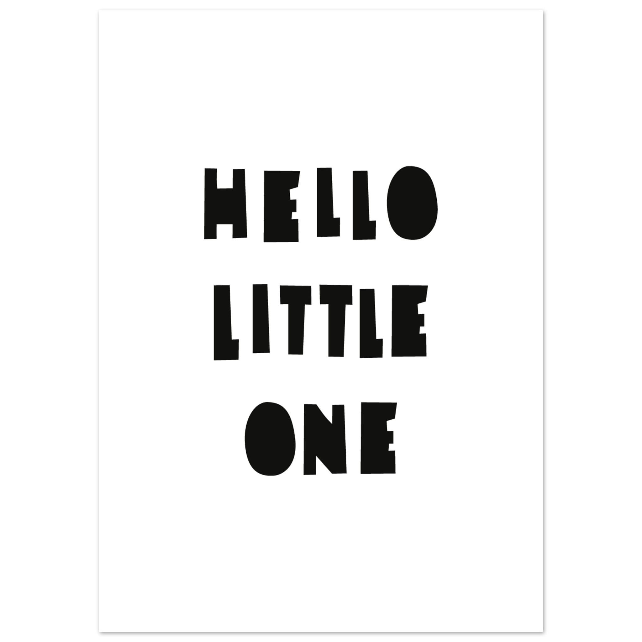 Artfulprints Poster Hello little one zwart-wit - 50x70 cm - Zwart / Wi