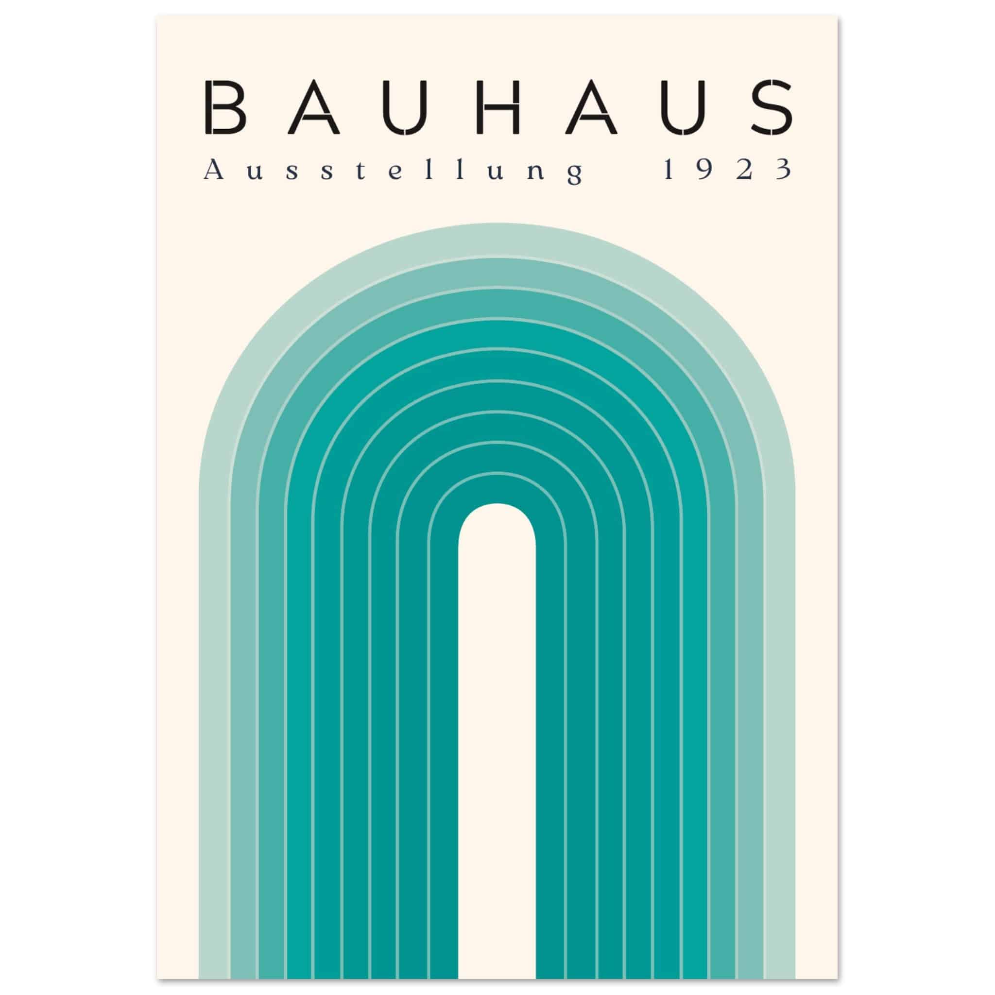 Artfulprints Poster Bauhaus - Turquoise rainbow - A4 21x29.7 cm - Turq