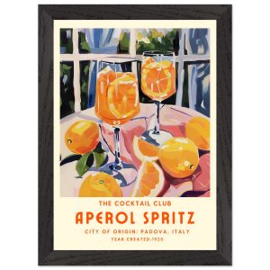 Artfulprints Poster met Lijst Aperol Spritz – The cocktail club II – A