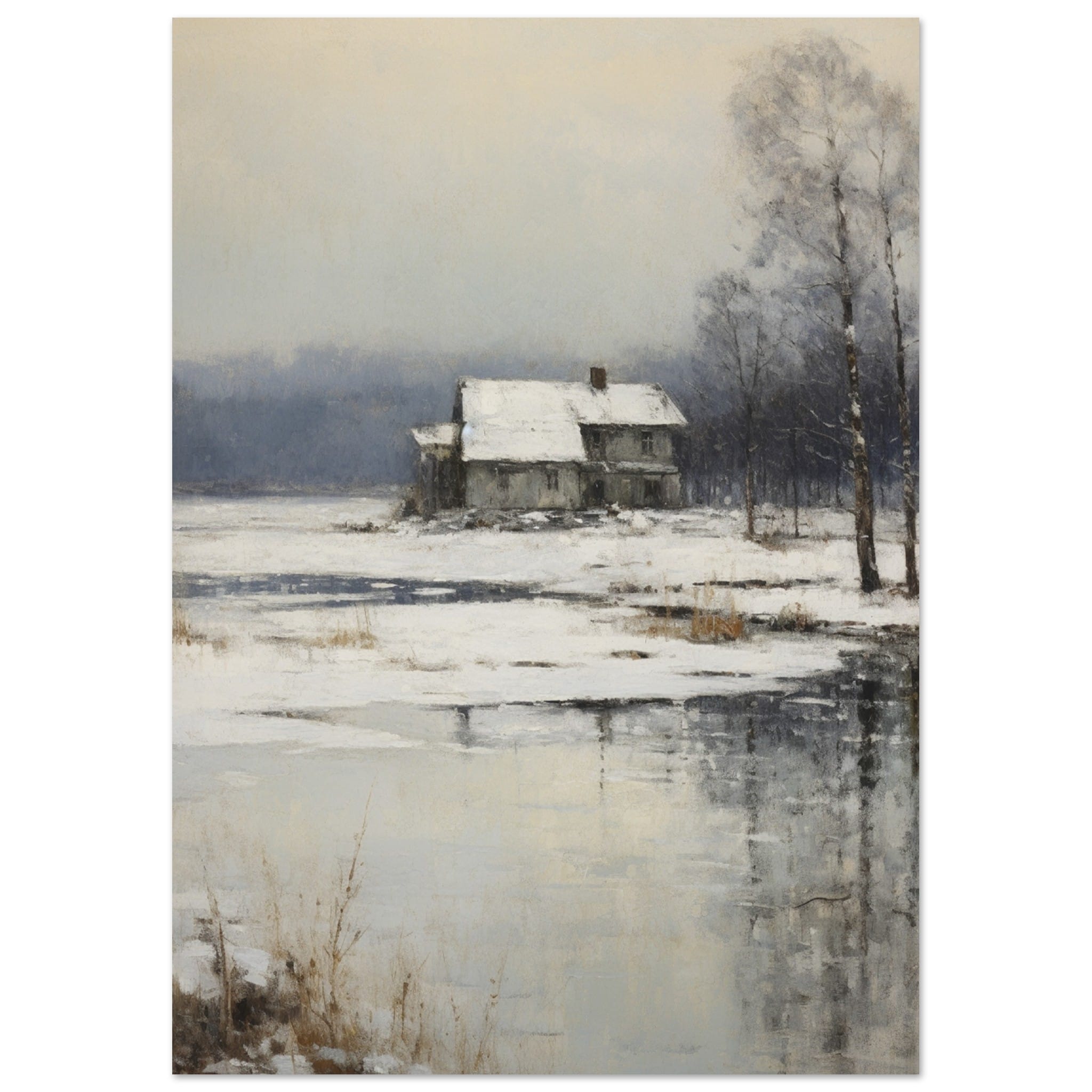 Artfulprints Ice lake poster A4 21x29.7 cm
