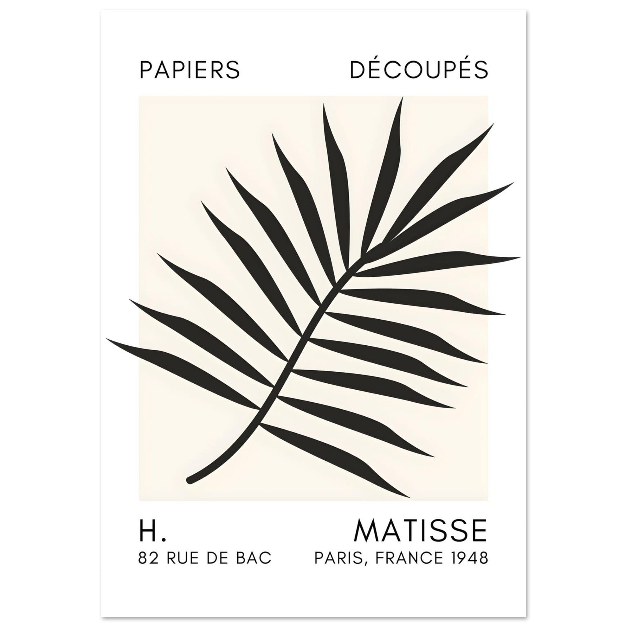 Artfulprints Poster Matisse – Floral reef black - 70x100 cm - Zwart