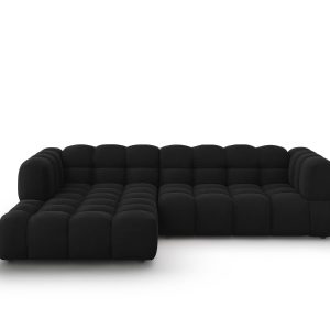 Cosmopolitan Design Modulaire hoekbank links Sky 4-zits, flueel, zwart Cosmopolitan Design Modulaire hoekbank links Sky 4-zits, flueel, zwart