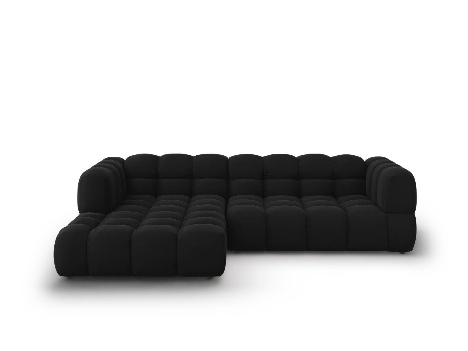 Cosmopolitan Design Modulaire hoekbank links Sky 4-zits, flueel, zwart