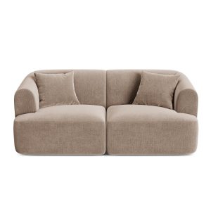 Cosmopolitan Design Modulaire bank Campi 2-zits, flueel donkerbeige – Cosmopolitan Design Modulaire bank Campi 2-zits, flueel donkerbeige –