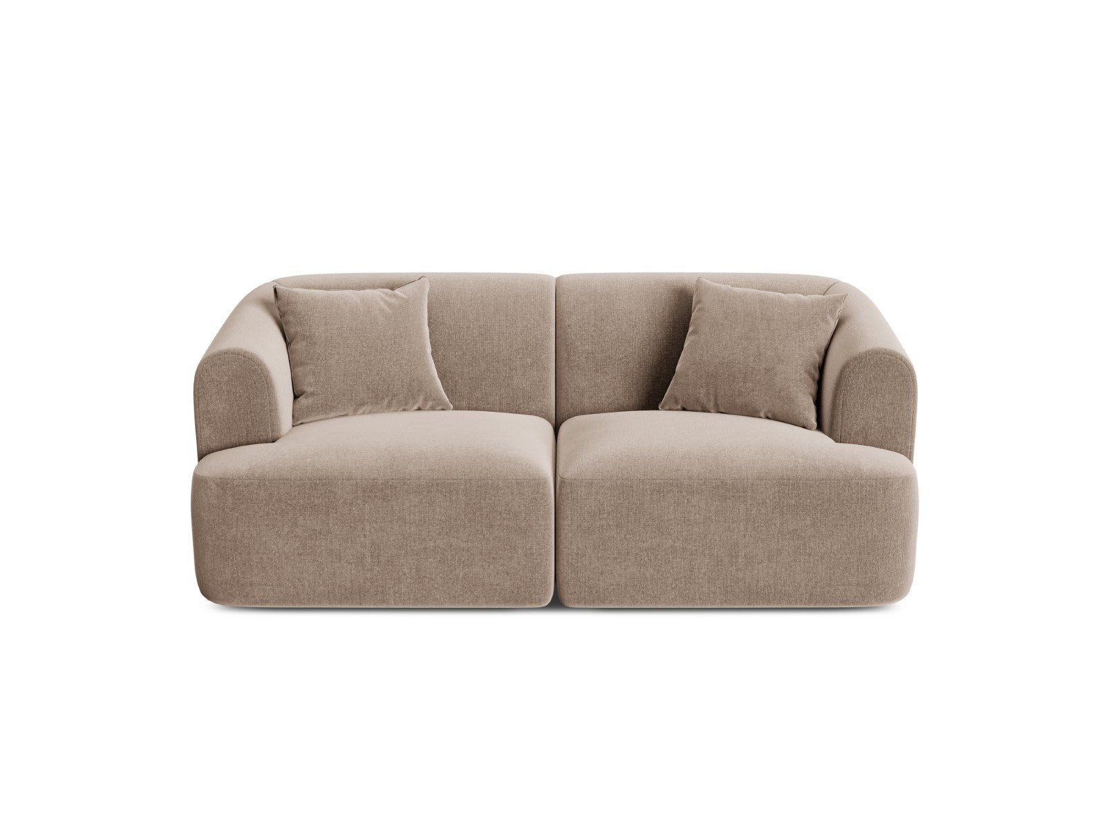 Cosmopolitan Design Modulaire bank Campi 2-zits, flueel donkerbeige -
