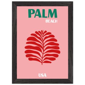 Artfulprints Poster met Lijst USA – Palm Beach – A4 21×29.7 cm – Roze Artfulprints Poster met Lijst USA – Palm Beach – A4 21×29.7 cm – Roze