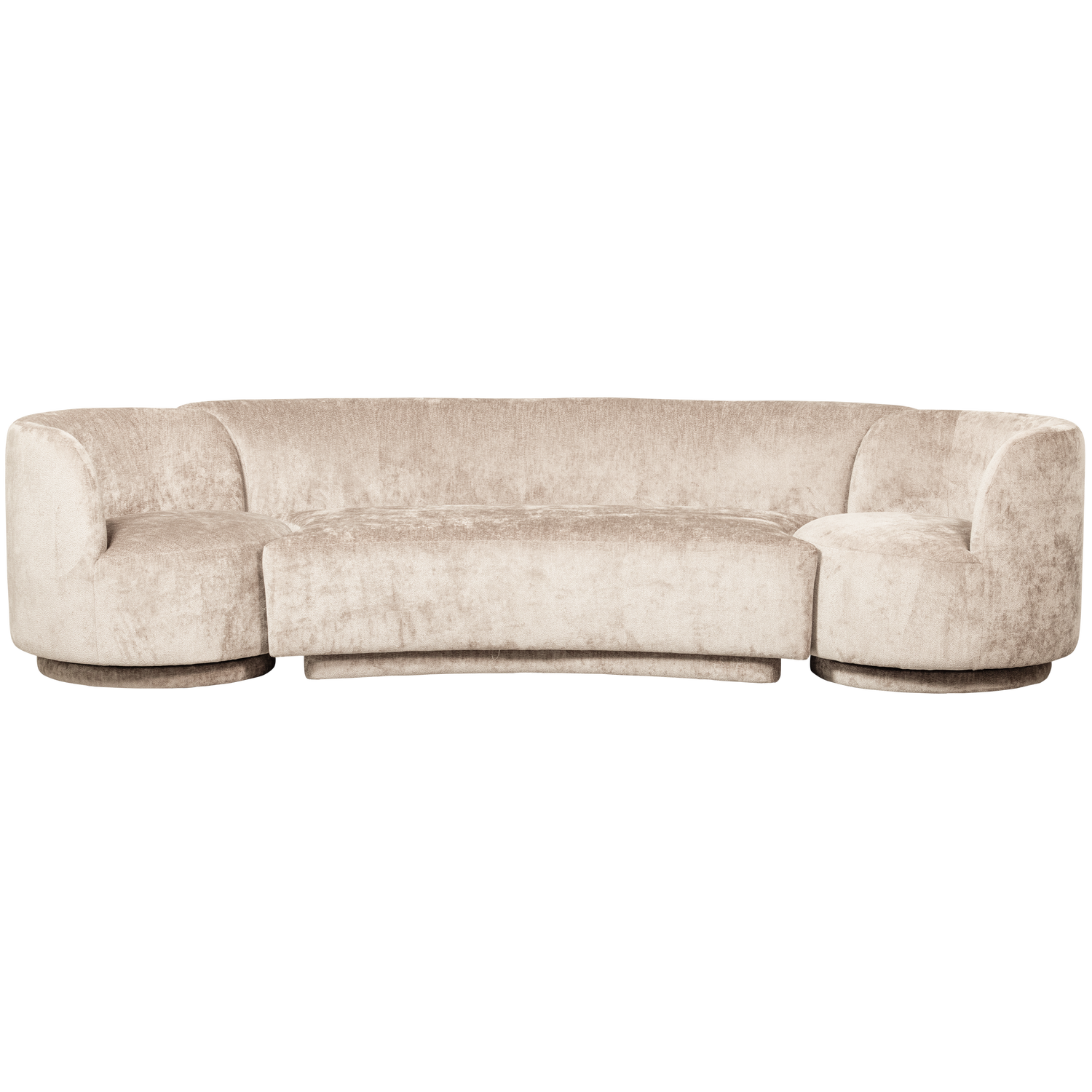 WOOOD bank Combi-Popular - Chenille - Naturel - 72x370x97