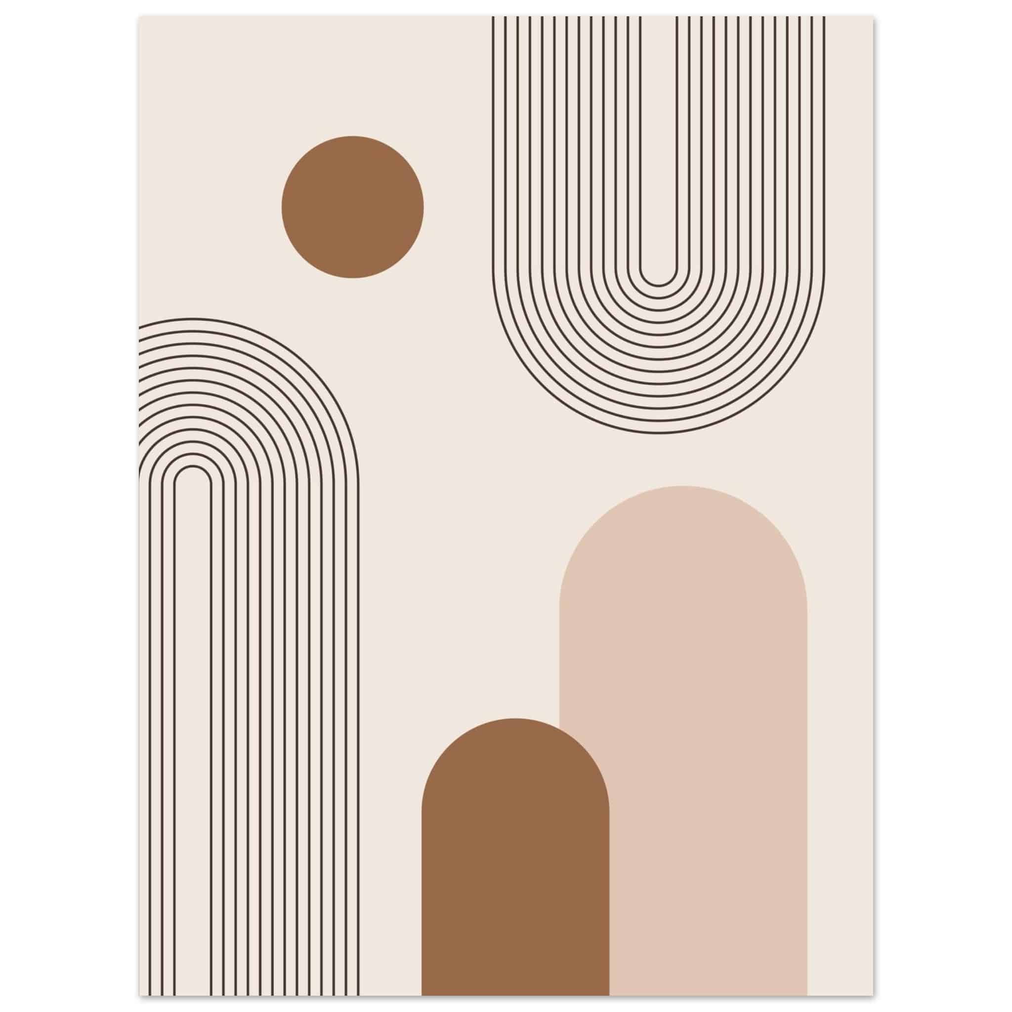 Artfulprints Poster Boho – Subtle geometry - 30x40 cm - Grijs