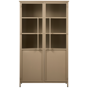 WOOOD vitrinekast Exhibit – Metaal – Khaki – 170x99x44 WOOOD vitrinekast Exhibit – Metaal – Khaki – 170x99x44