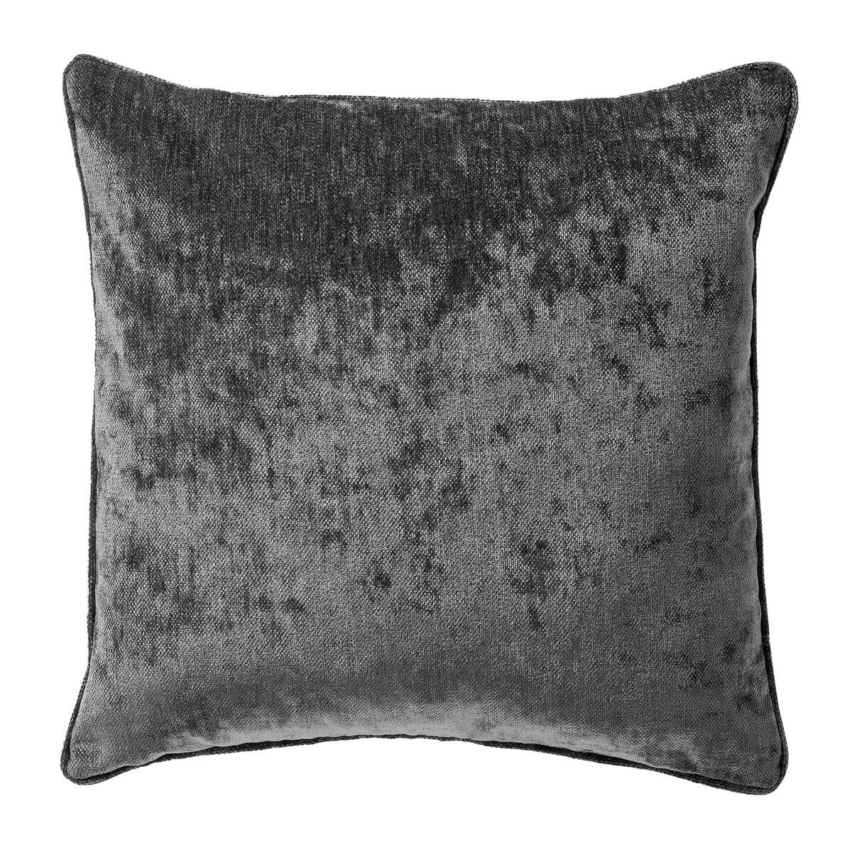 LEWY - kussenhoes 45x45 cm - glansvelours - Charcoal Gray - antraciet