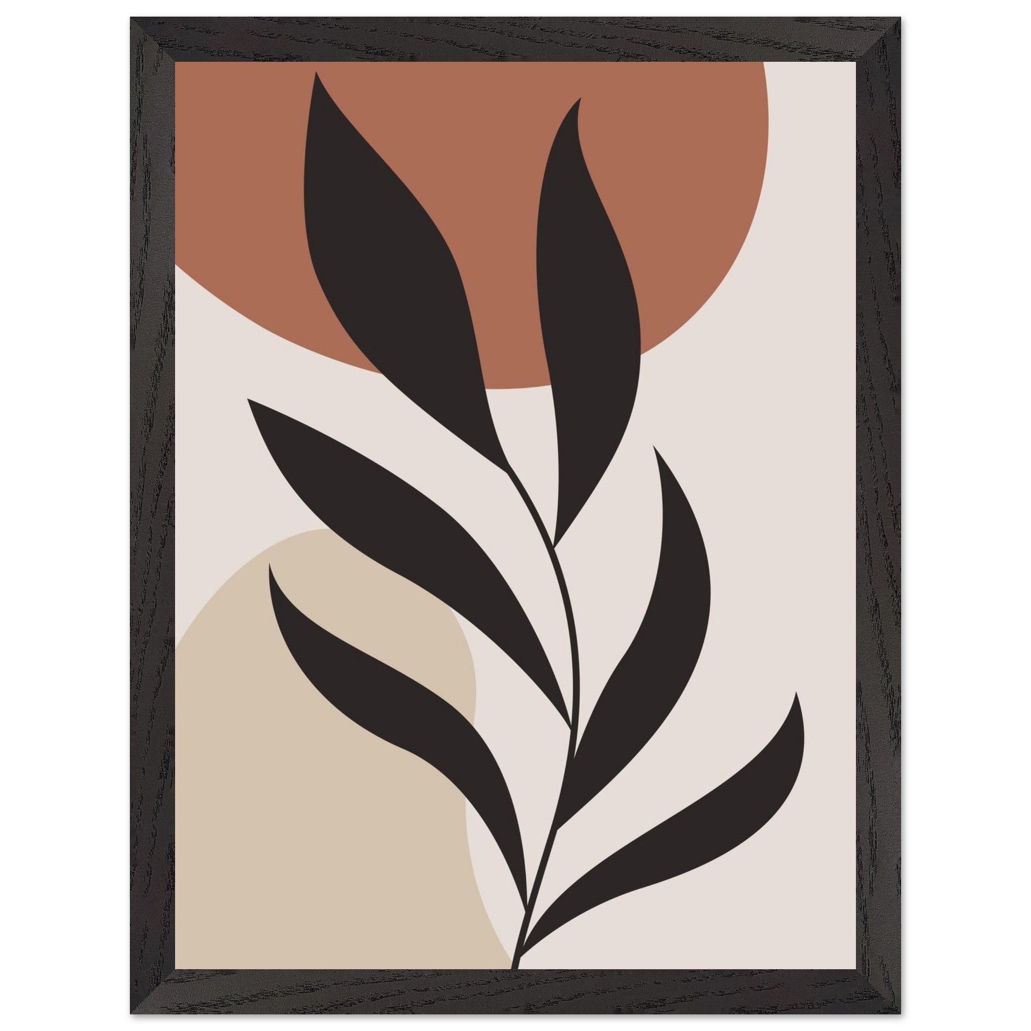 Artfulprints Poster met Lijst Boho - Abstract leaf - 30x40 cm - Terrac
