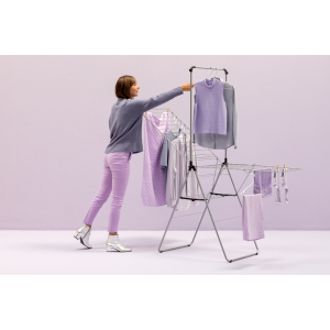 Brabantia HangOn droogrek, 25 meter met stang – Metallic Grey Brabantia HangOn droogrek, 25 meter met stang – Metallic Grey