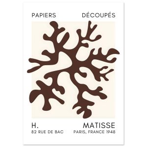 Artfulprints Poster Matisse – Dreamy coral flower brown – A4 21×29.7 c Artfulprints Poster Matisse – Dreamy coral flower brown – A4 21×29.7 c