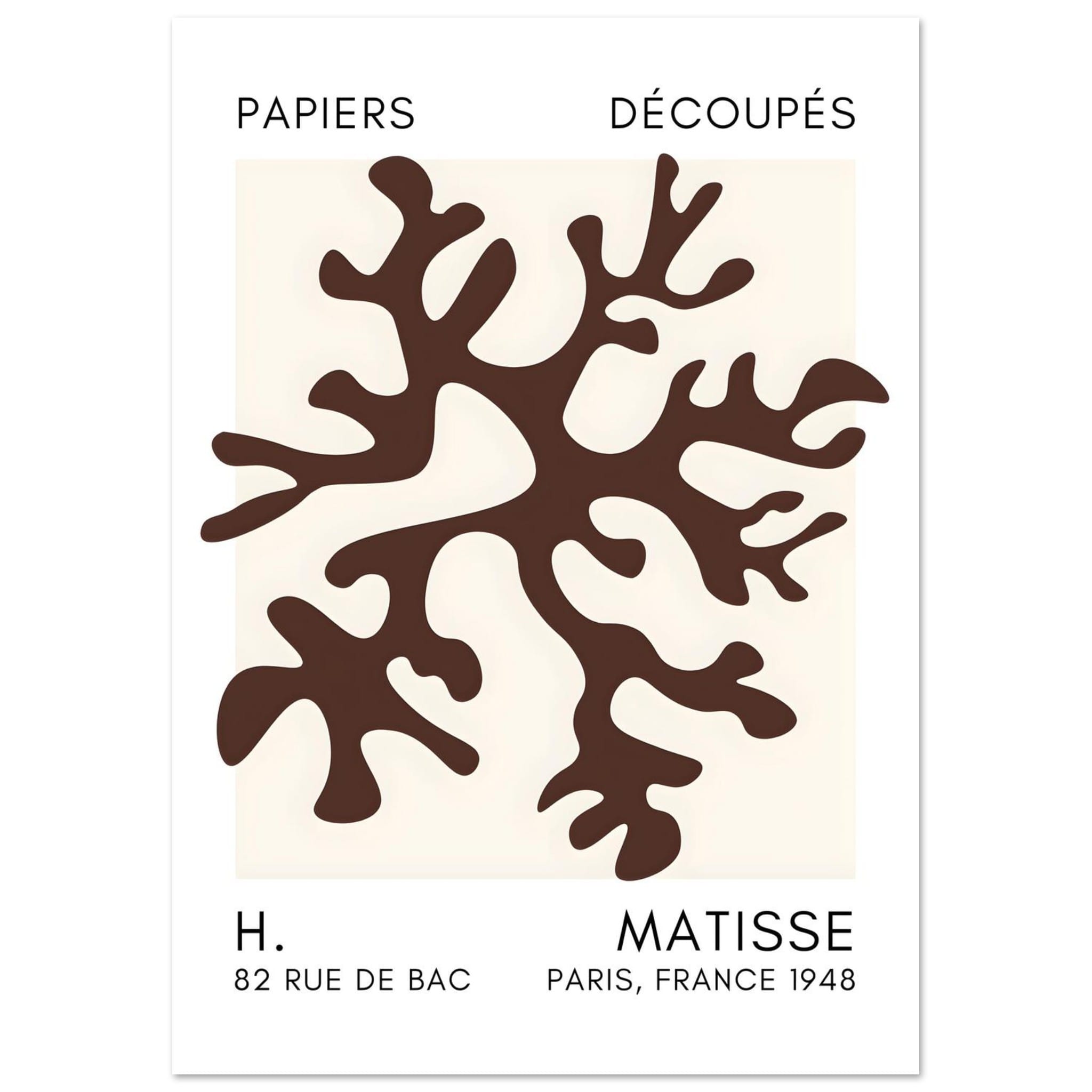 Artfulprints Poster Matisse – Dreamy coral flower brown - A4 21x29.7 c