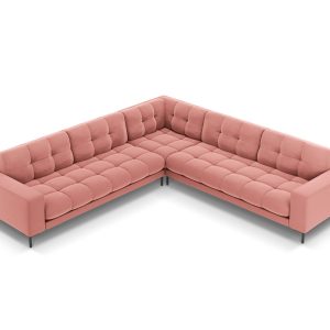 Cosmopolitan Design Symmetrische hoekbank Bali 6-zits, flueel, roze – Cosmopolitan Design Symmetrische hoekbank Bali 6-zits, flueel, roze –