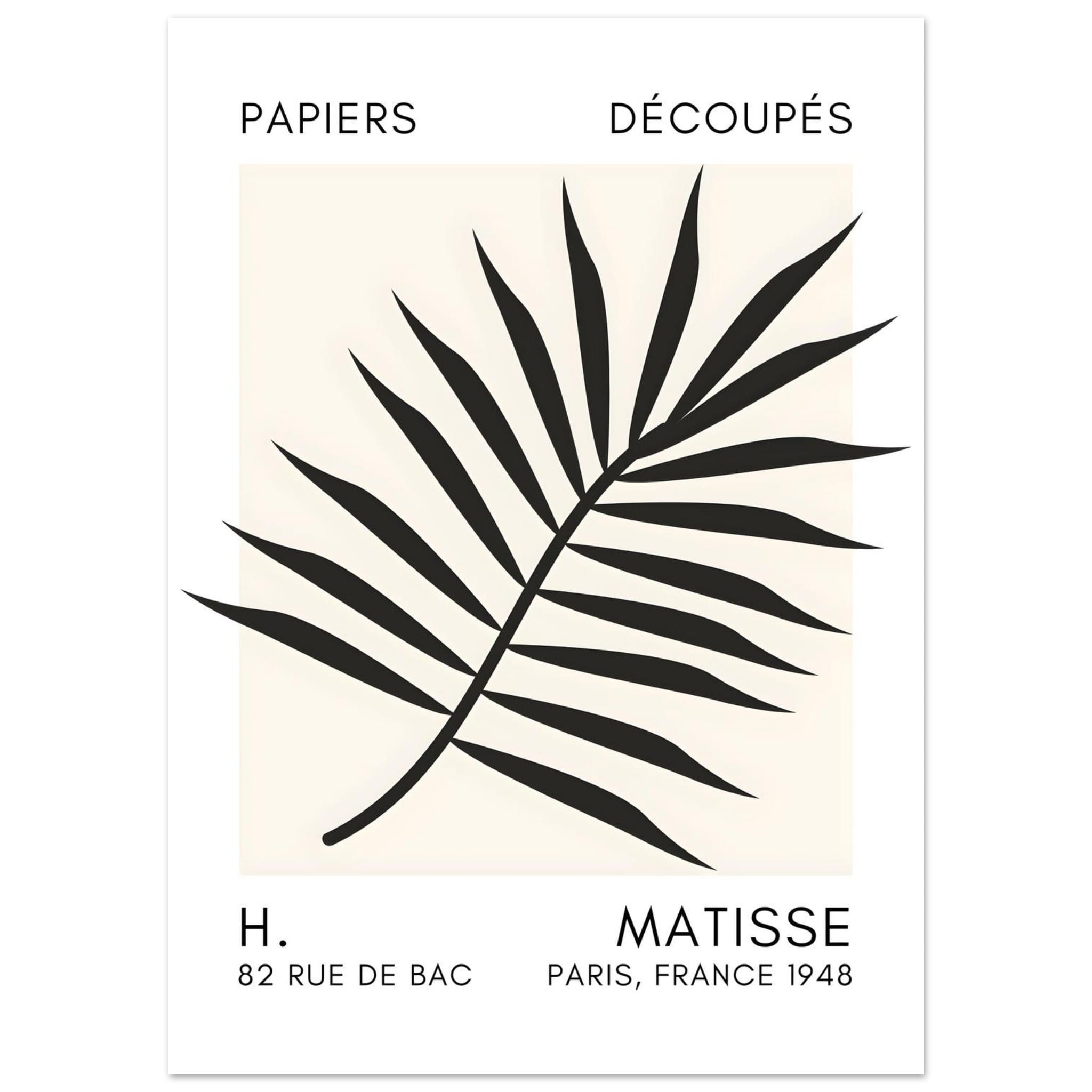 Artfulprints Poster Matisse – Floral reef black - 50x70 cm - Zwart