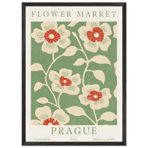 Artfulprints Poster met Lijst Flower market – Prague I – 50×70 cm – Me