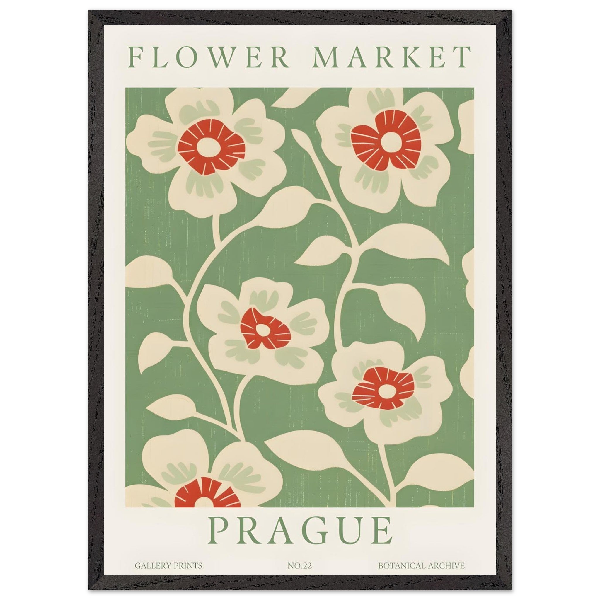 Artfulprints Poster met Lijst Flower market - Prague I - 50x70 cm - Me
