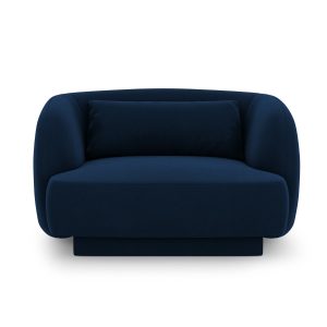 Cosmopolitan Design Fauteuil Tulum flueel, koningsblauw – 90x103x70cm