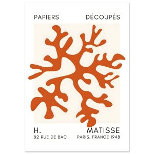 Artfulprints Poster Matisse – Dreamy coral flower orange – 70×100 cm – Artfulprints Poster Matisse – Dreamy coral flower orange – 70×100 cm –